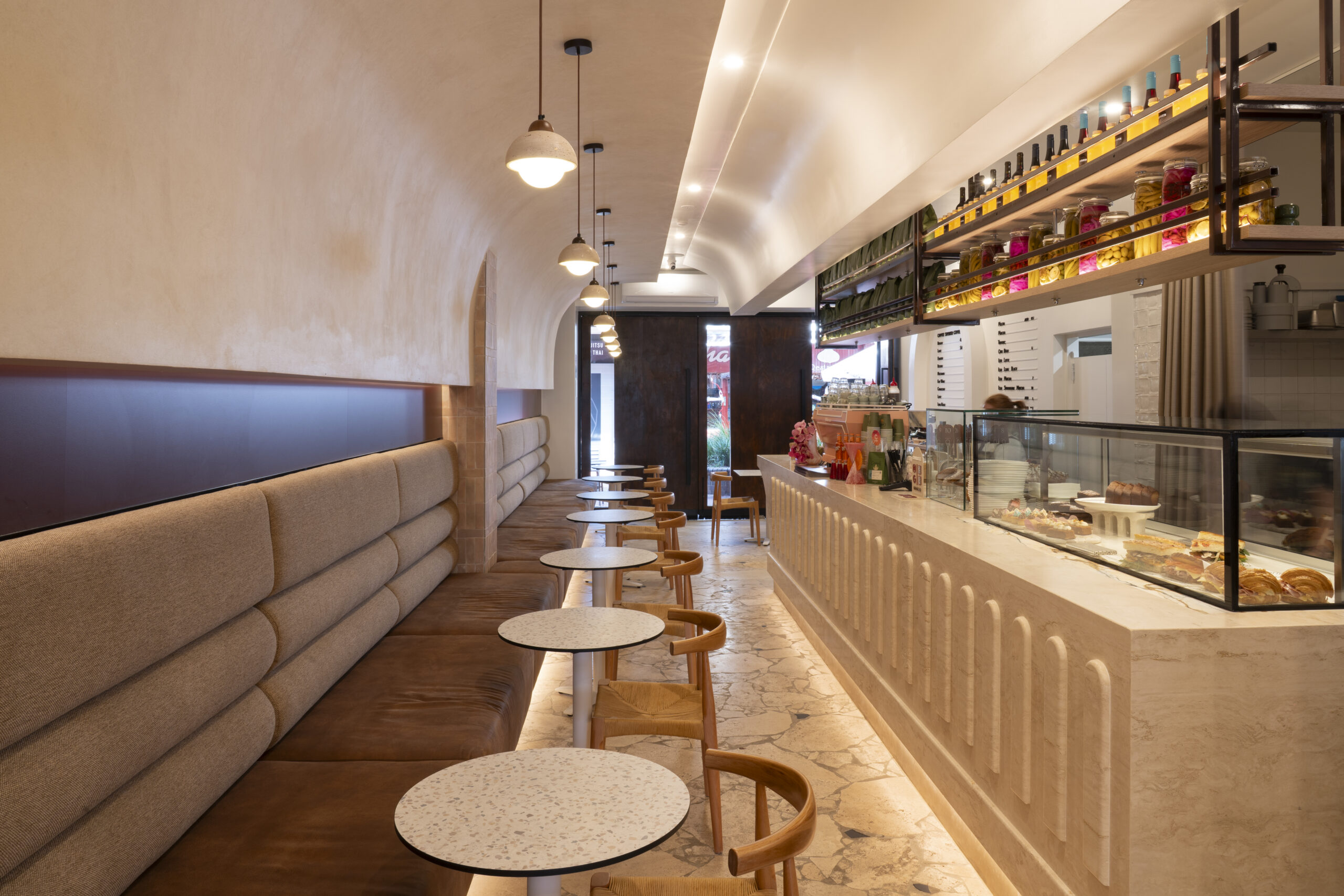 Forestville Charlotte café interior with seating and counter
