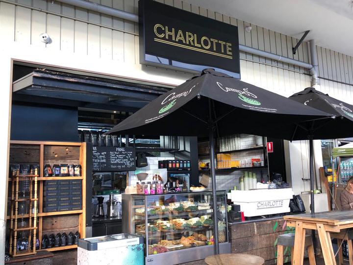 Manly Charlotte café storefront and counter